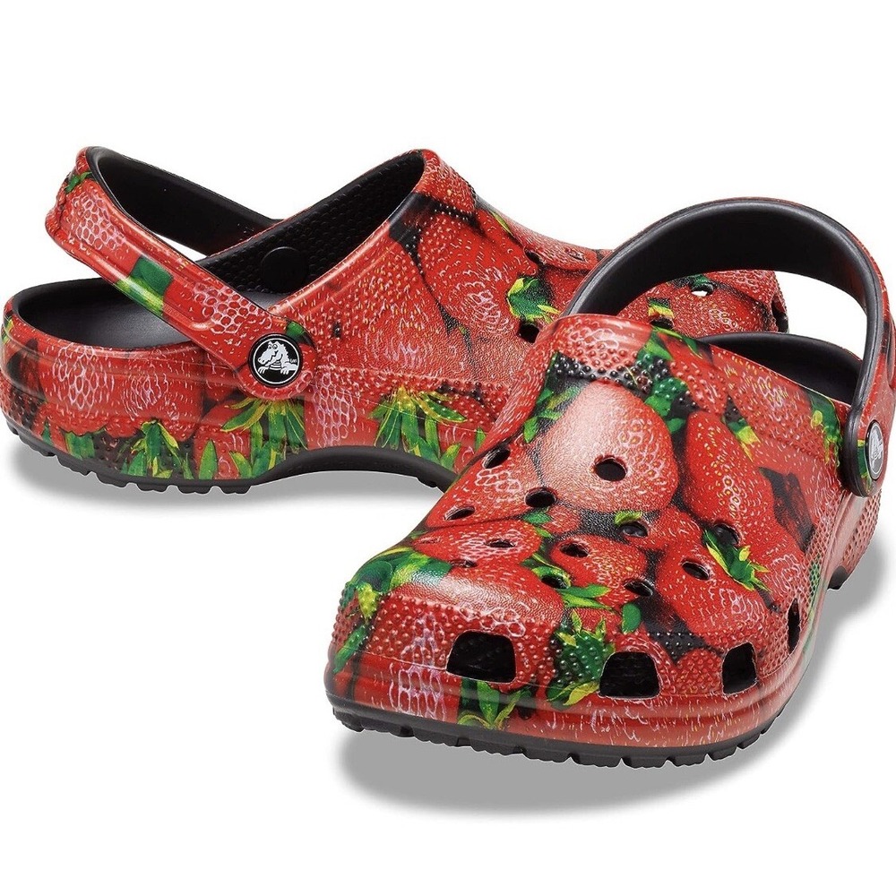 CROCS Classic Hyper Real Clog Strawberry Size 10/W, 8/M Cottagecore, Farmcore